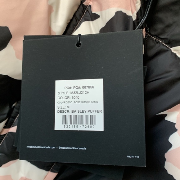 ♥️🔥♥️ MOOSE KNUCKLE BAISLEY PUFFER ROSE SMOKE CAMO size M♥️🔥♥️ - Picture 13 of 14